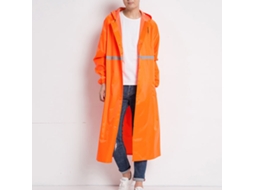 Impermeável Longo Grosso Reflectivo Reutilizável Estiloso Jaqueta De Chuva Longa Poncho Cape Para Exterior Laranja Tamanho L