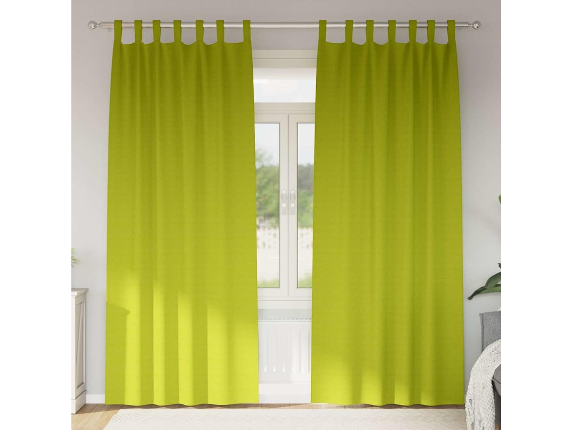 Vidaxl Cortinas Blackout Com Argolas 2 Unid. Verde 245 X 140 Cm