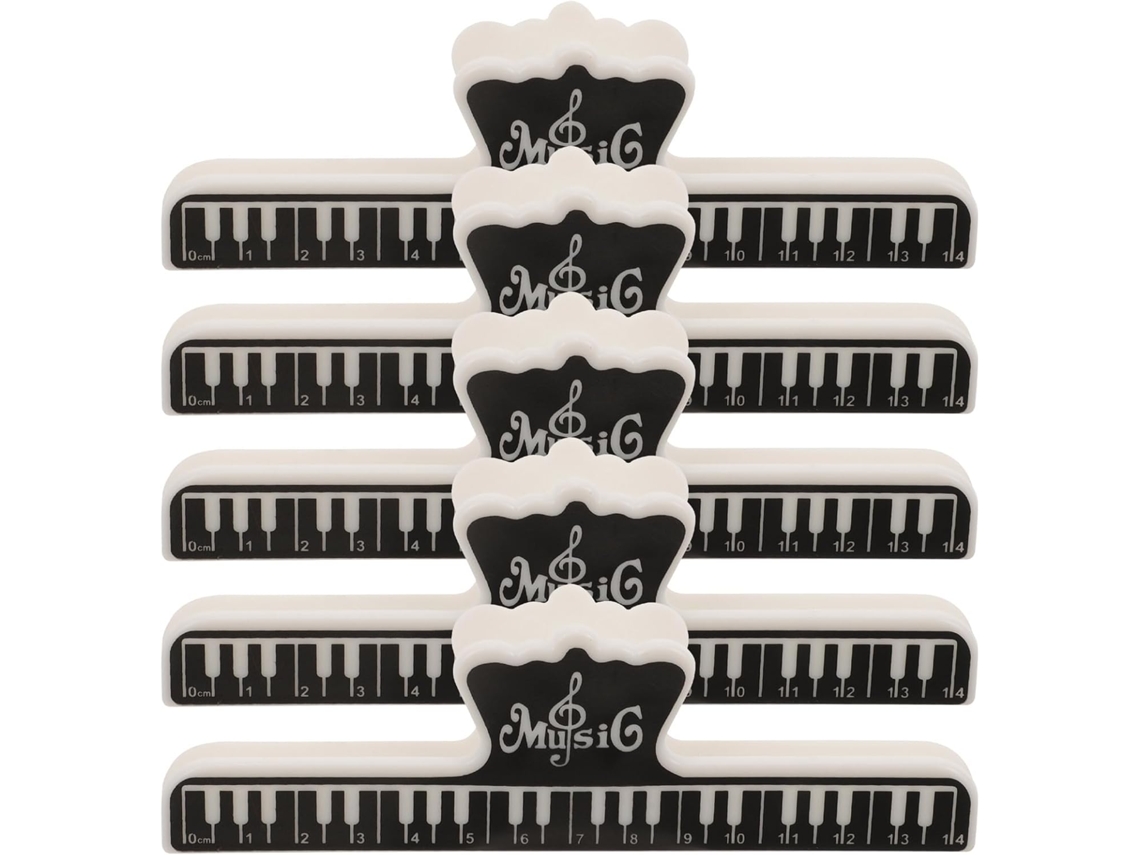 Suporte E Prendedores Genéricos Para Partituras, 5 Peças, Preto, Abs Resistente, Para Pianistas E Professores Em Ensaios