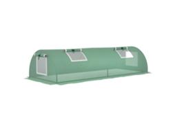 Mini estufa para cultivo de plantas com 4 janelas, estrutura em aço e cobertura anti UV 200x80x45 cm verde S/MARCA