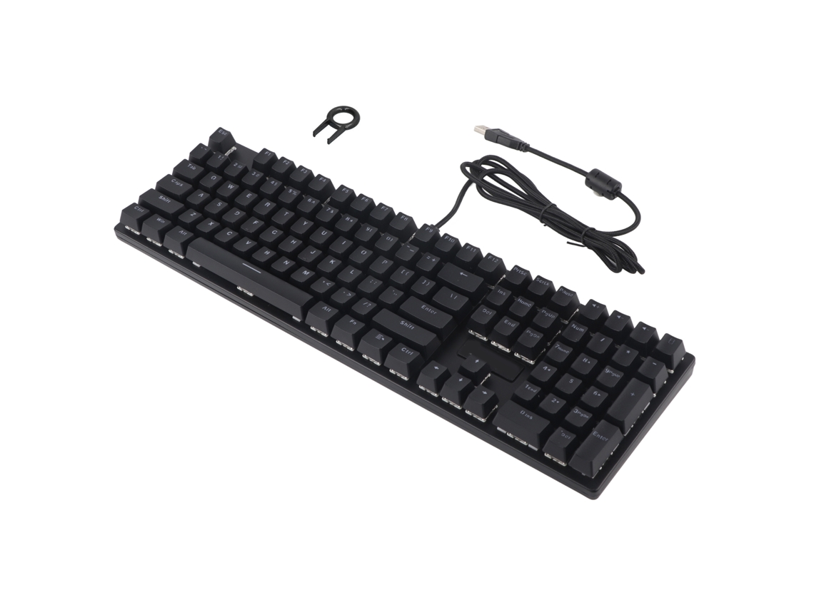 Teclado Mecânico LAXISCREED com 108 Teclas, Retroiluminação RGB Multicolor, Interface USB