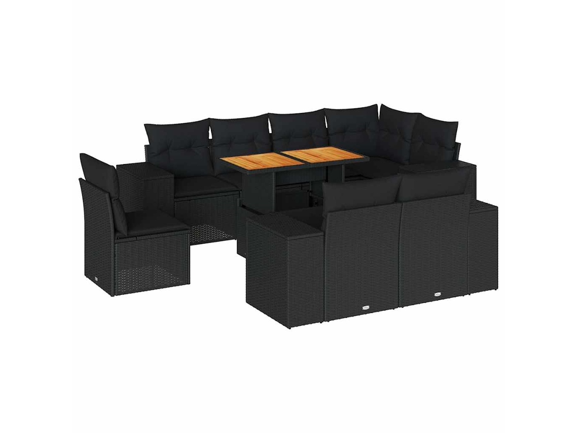 Garden Sofa Set, Garden Sofa Sets Vidaxl Preto Rattan / Vime (n/a)