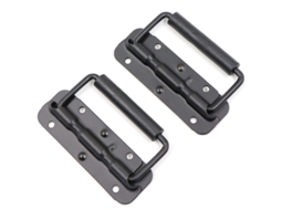 Mango De Acero Inoxidable Plegable Para Cajas Herramientas Con Resorte Y Cubierta De Goma Negra 2 Pack