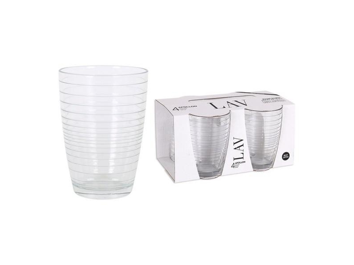 Conjunto de Copos Lav 415 Ml Cristal 4 Uds