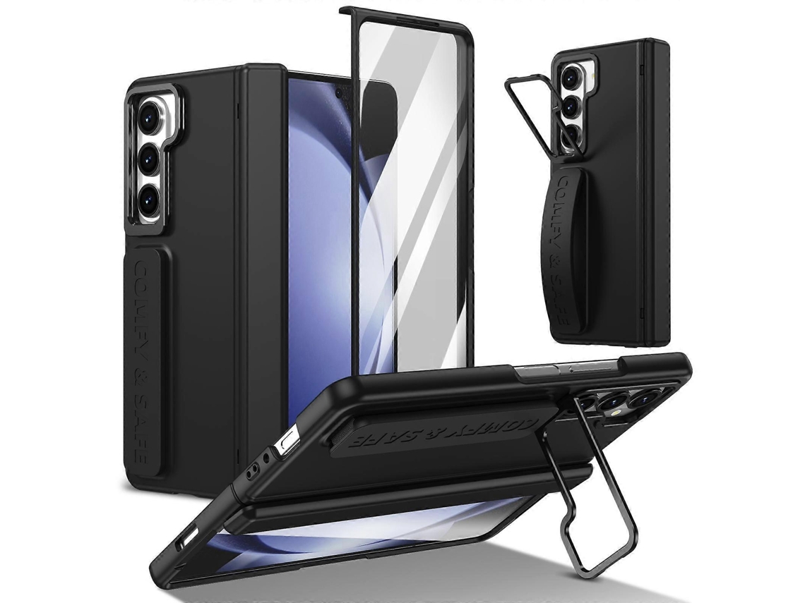 Capa Para Celular Com Suporte Para Lente Integrada E Alça De Pulso Para Samsung Galaxy Z Fold5