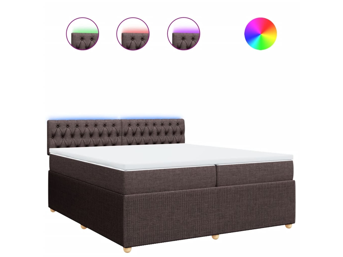 Box Spring Bed, Box Spring Beds Vidaxl Marrom Tecido (200 X 200 Cm)