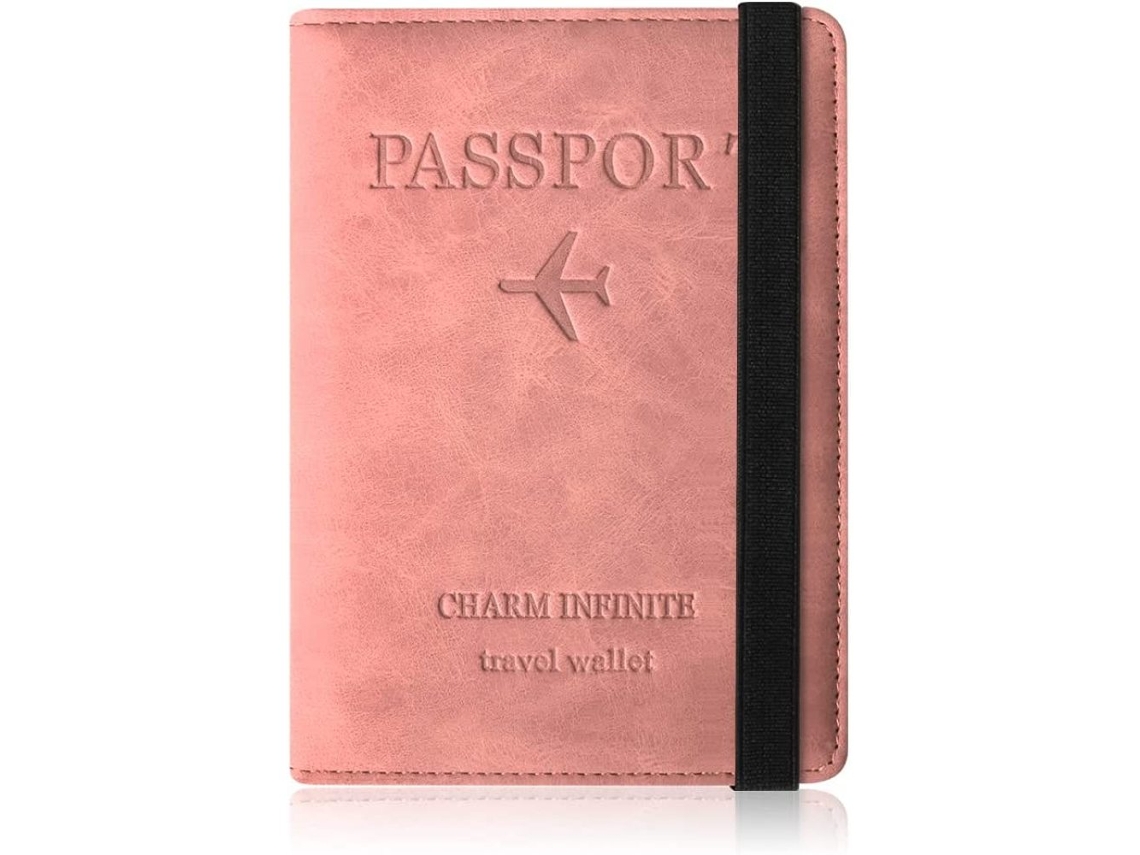 Porta-passaporte, Capa Protetora Em Couro Sintético Com Bloqueio Rfid