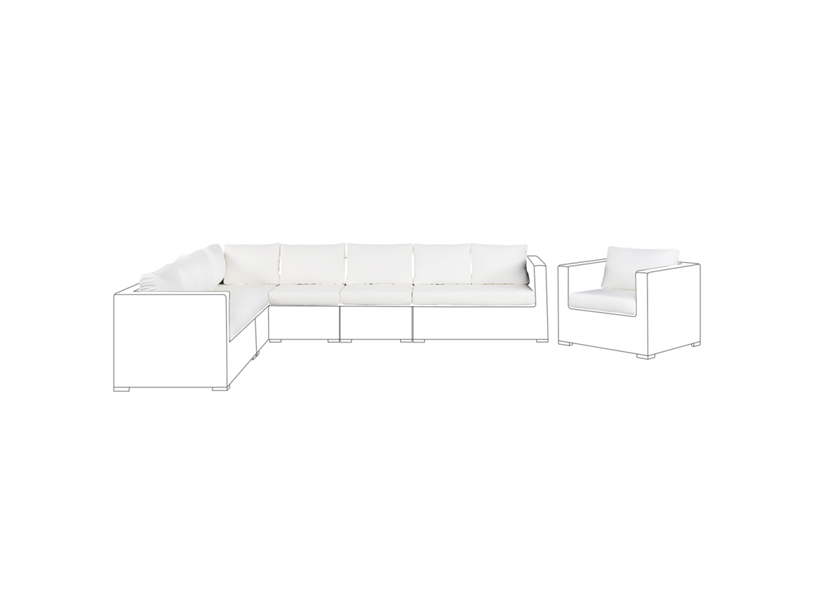Conjunto De Capas Para Almofadas De Exterior Beliani Xxl De Poliéster Branco Creme 64x64x10