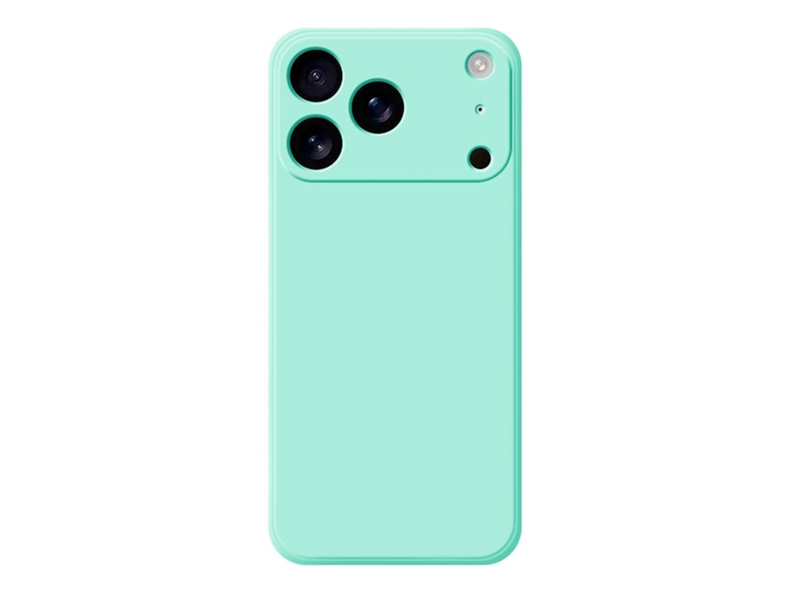 Capa Para Celular Iphone 17 Pro Em Tpu Com Borda Reta - Ciano