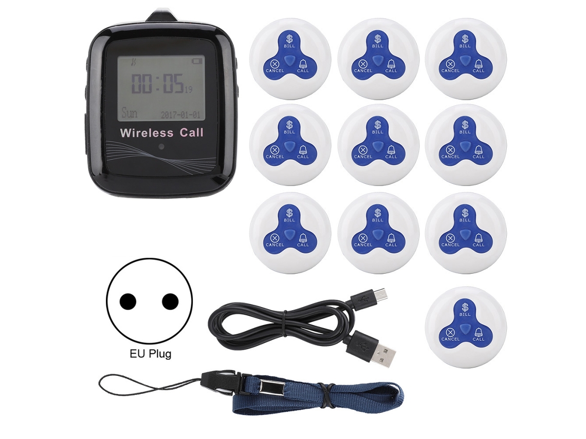 Sistema De Chamada Para Restaurante: Receptor Móvel Com Pager De Chamada E Pager De Silicone