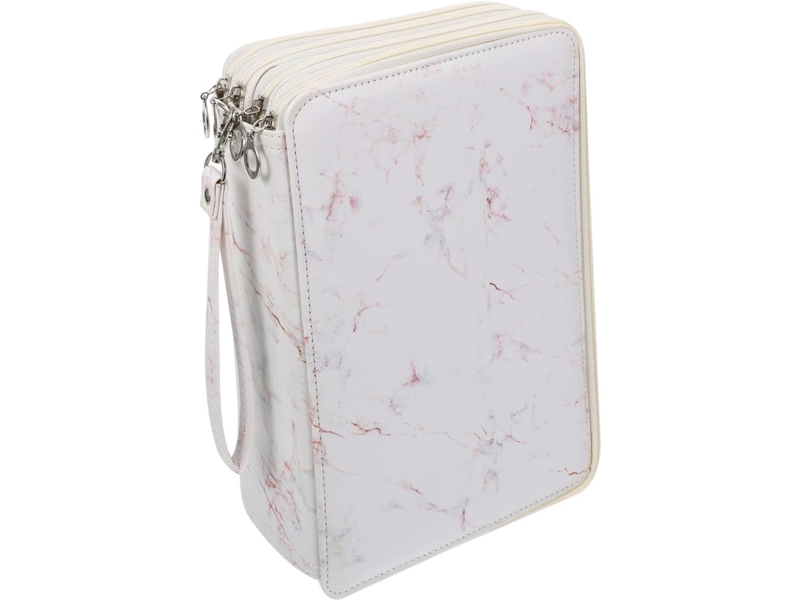 Estojo De Lápis Nuobesty Em Couro Pu Com Bolso Para Guardar Materiais Escolares E De Arte.
