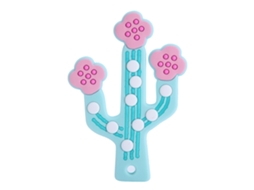 Primerox mordedor de Silicone para Bebê Forma de Planta Brinquedo de Morder Azul para Bebês