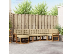 Vidaxl Conjunto De Sofás Para Exterior 7 Unid. Natural E Bege