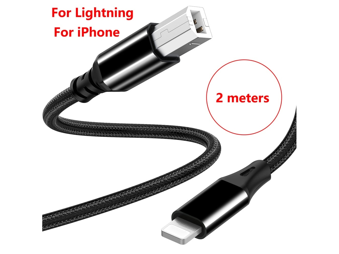 Lurelia Cabo Lightning Para Midi USB-B USB 2.0 USB-B Lightning, Conexão para Impressoras e Scanners, Teclados, Pianos e Sintetizadores