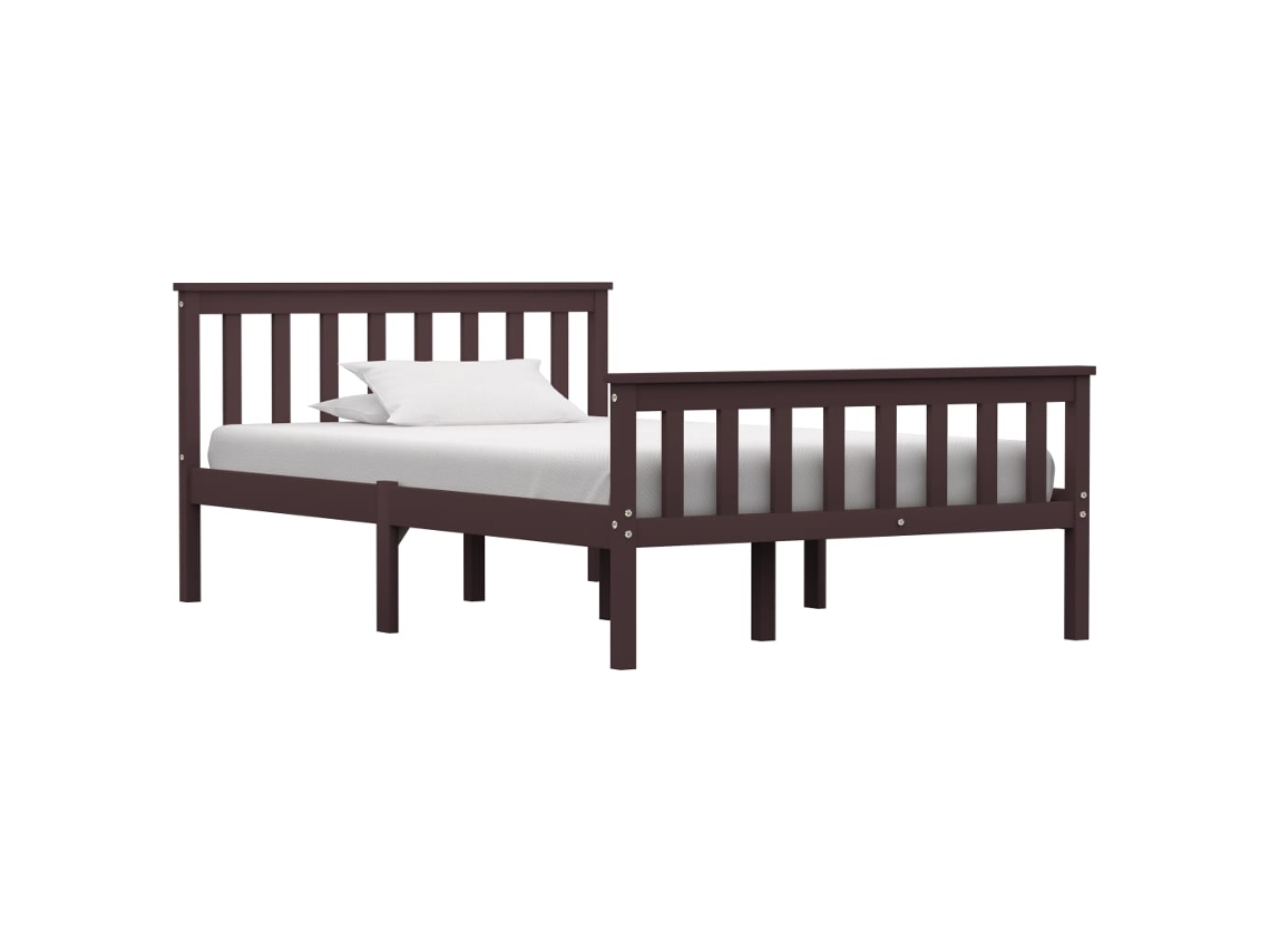 Bed Frame, Bed Frames Vidaxl Marrom Madeira De Pinho (120 X 200 Cm)