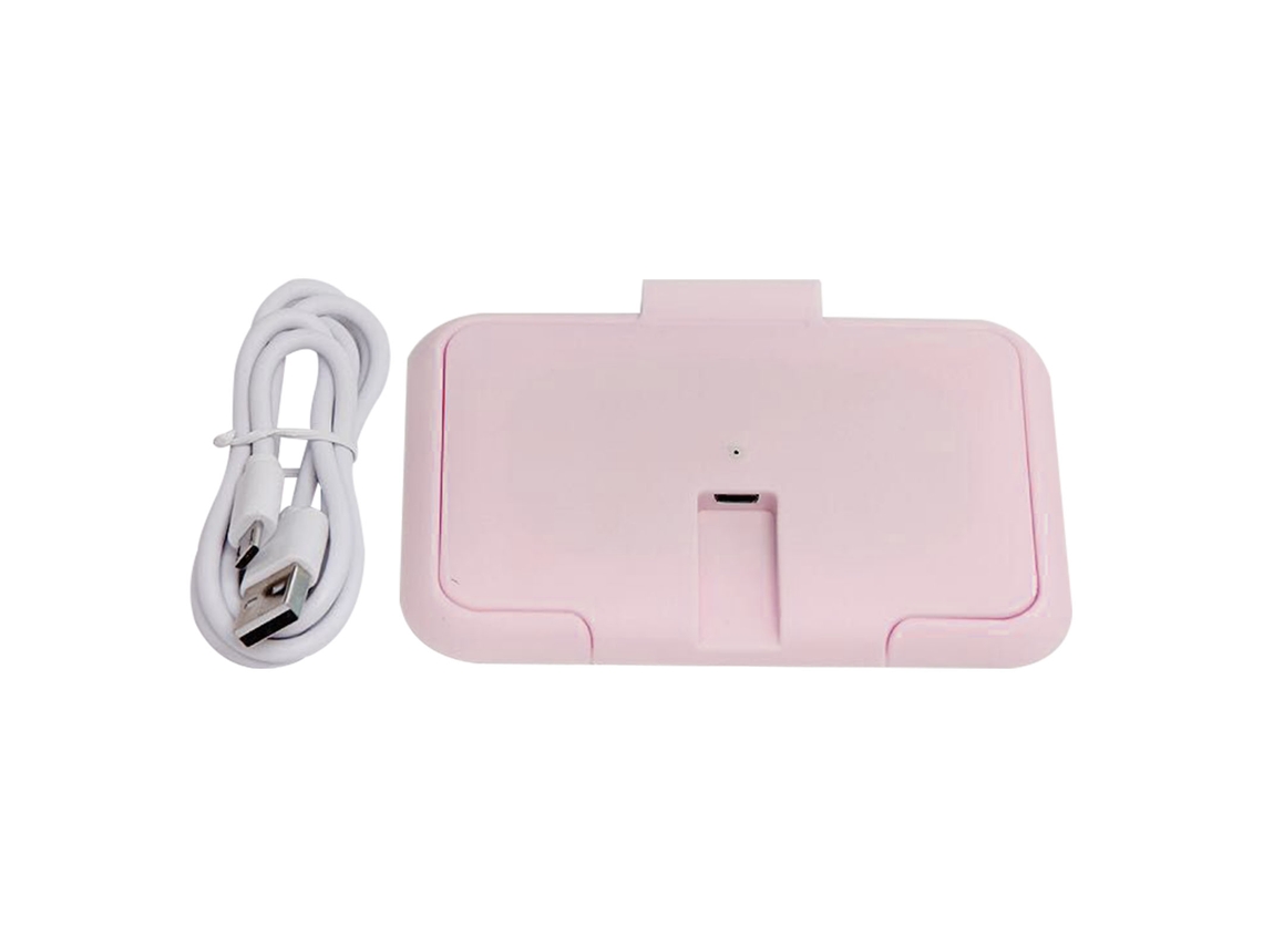 Aquecedor de Lenços Úmidos Usb Portátil com Temperatura Constante para Bebê Casa Carro Rosa