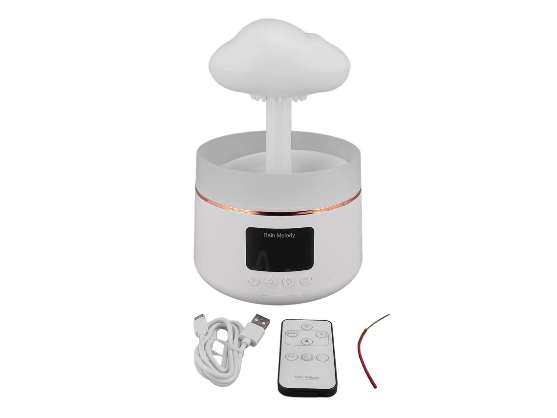 Umidificador De Nuvem De Chuva Com Luz Rgb Bluetooth, Modos Silenciosos E Função De Aromaterapia Controle Remoto