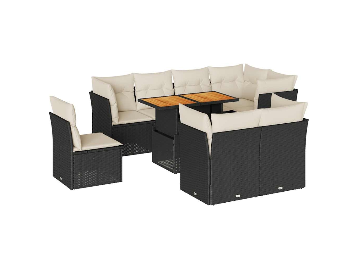Garden Sofa Set, Garden Sofa Sets Vidaxl Preto Rattan / Vime (n/a)