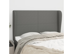 Cabecero con Alas de Tela 147x23x118/128 Cm Gris Oscuro
