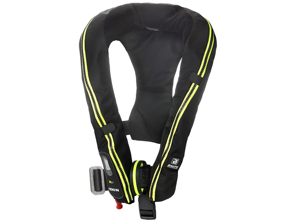 Arnês Colete Salva-Vidas Inflável Compact 100 Auto Preto 30-110 kgbaltic