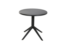 Mesa de Metal Pp Reciclado Preto 80x80x75cm ALEXANDRA HOUSE LIVING