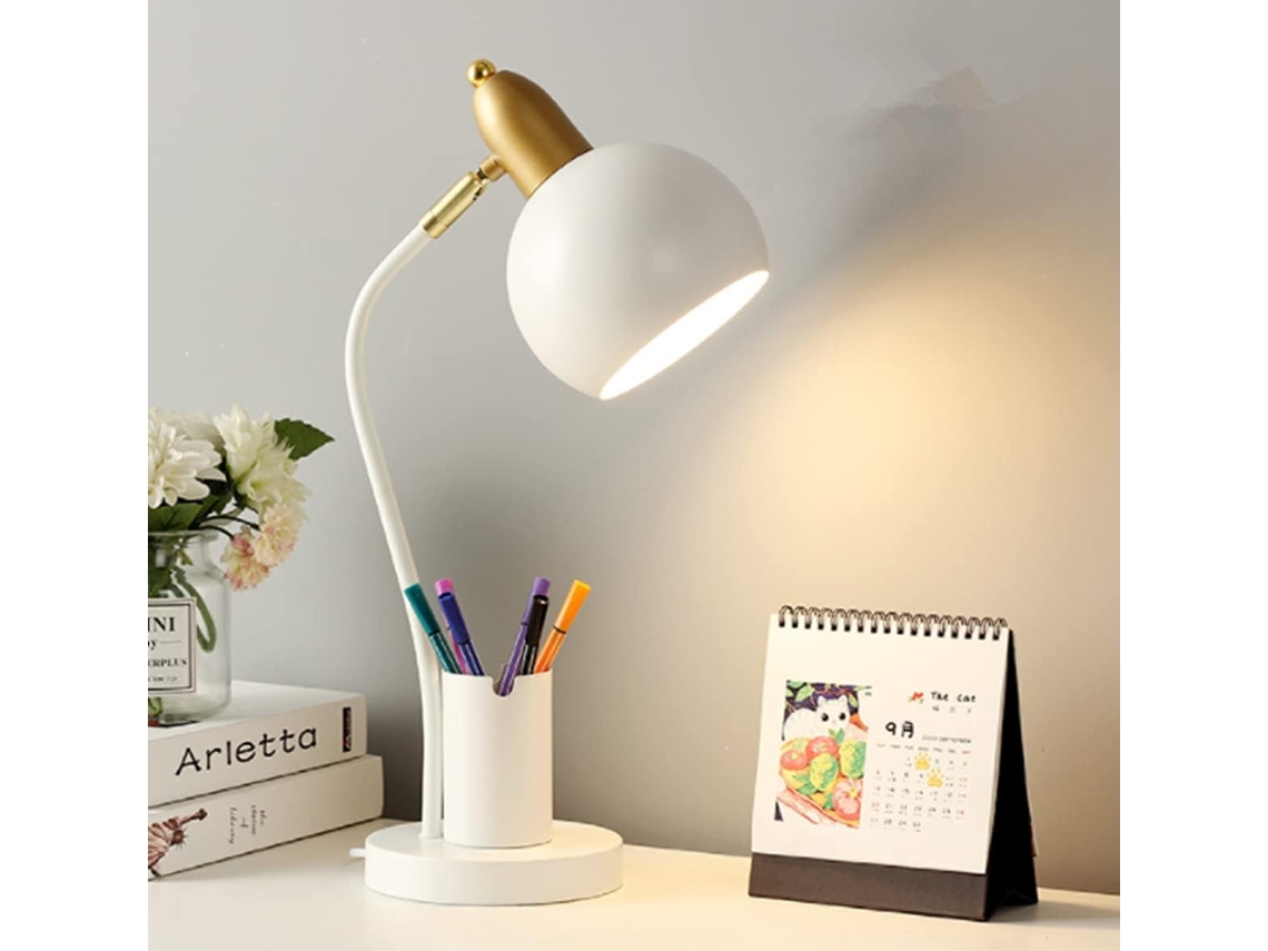 Luminária De Mesa Led Eonyuanguo, Com Proteção Para Os Olhos, Luz Noturna Com Porta Canetas, Ideal Para Leitura E Estudo