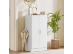 Sapateira 2 Portas Para Entrada, 6 Prateleiras Ajustáveis, 14 Pares, 55x35x108 Cm, Branco
