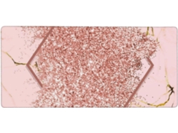 Mousepad Grande para Computador, com Glitter Rosa Dourado e Diamante Marrom avermelhado, Base de Borracha Anti