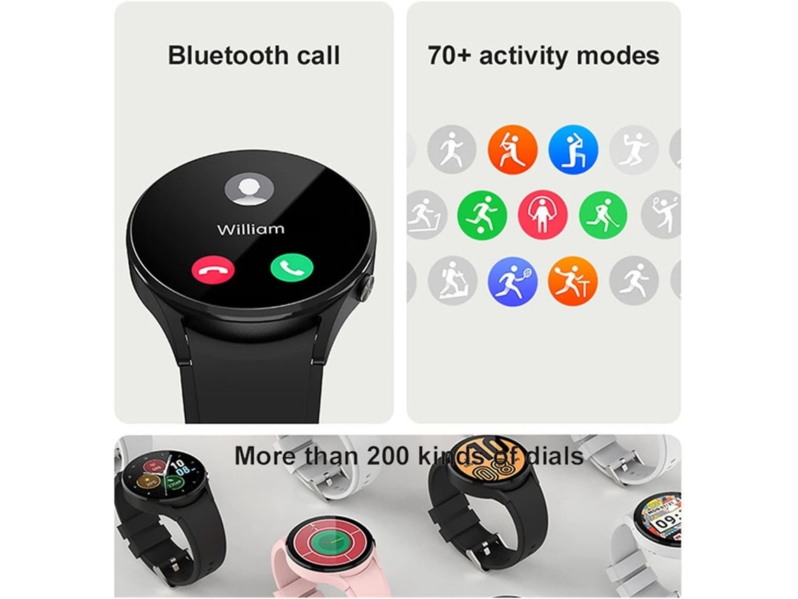 Smartwatch YIZHOOD Te668 À Prova de Água para Android e Ios Prata