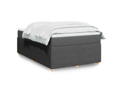Vidaxl Cama Boxspring com Colchão 120x190 Cm Tecido Cinzento escuro