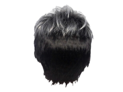Peruca Masculina Curta E Lisa, Ombré Cinza E Preta, Sintética, Para Cabelos Masculinos, Com Toque Macio E Aparência Realista De Peruca Natural.