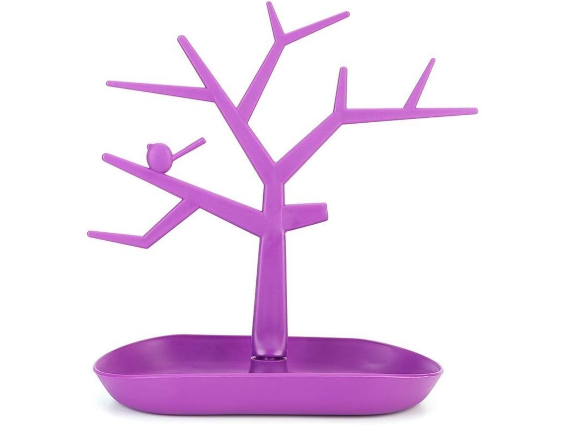 2026-linjou Árvore De Joalheria De Metal Roxo, Suporte Para Pendurar Brincos, Pulseiras, Anéis E Colares, Organizador 27*27.5 Cm