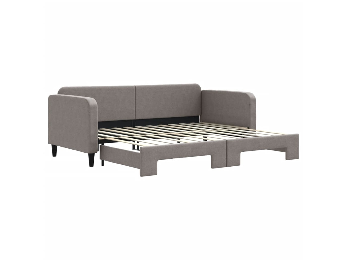 Sofá cama MAISON EXCLUSIVE Gavetão 90x200 Cm Tecido Cinzento acastanhado