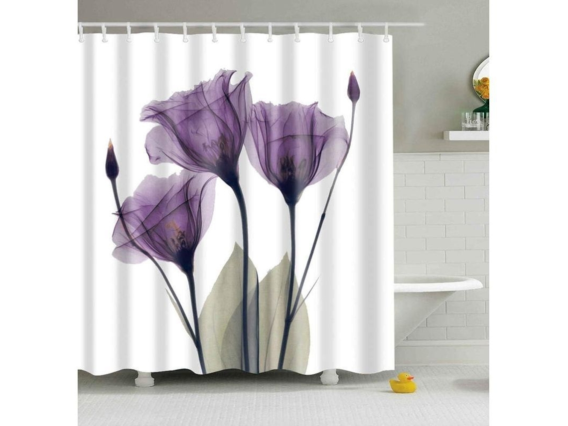 Cortina de Chuveiro Nova Line, floral, 72x72 polegadas, antimofo | S/MARCA
