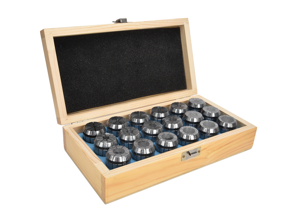 Conjunto De 18 Colares Er32 Em Aço Carbono Da Laxiscreed Para Fresagem E Torno Em Cnc De 3 A 20mm