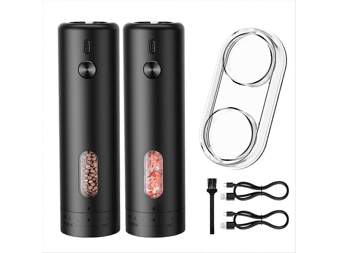 Conjunto de Moedor Elétrico Sal e Pimenta Automático Recarregável Via Usb. GOKOCO