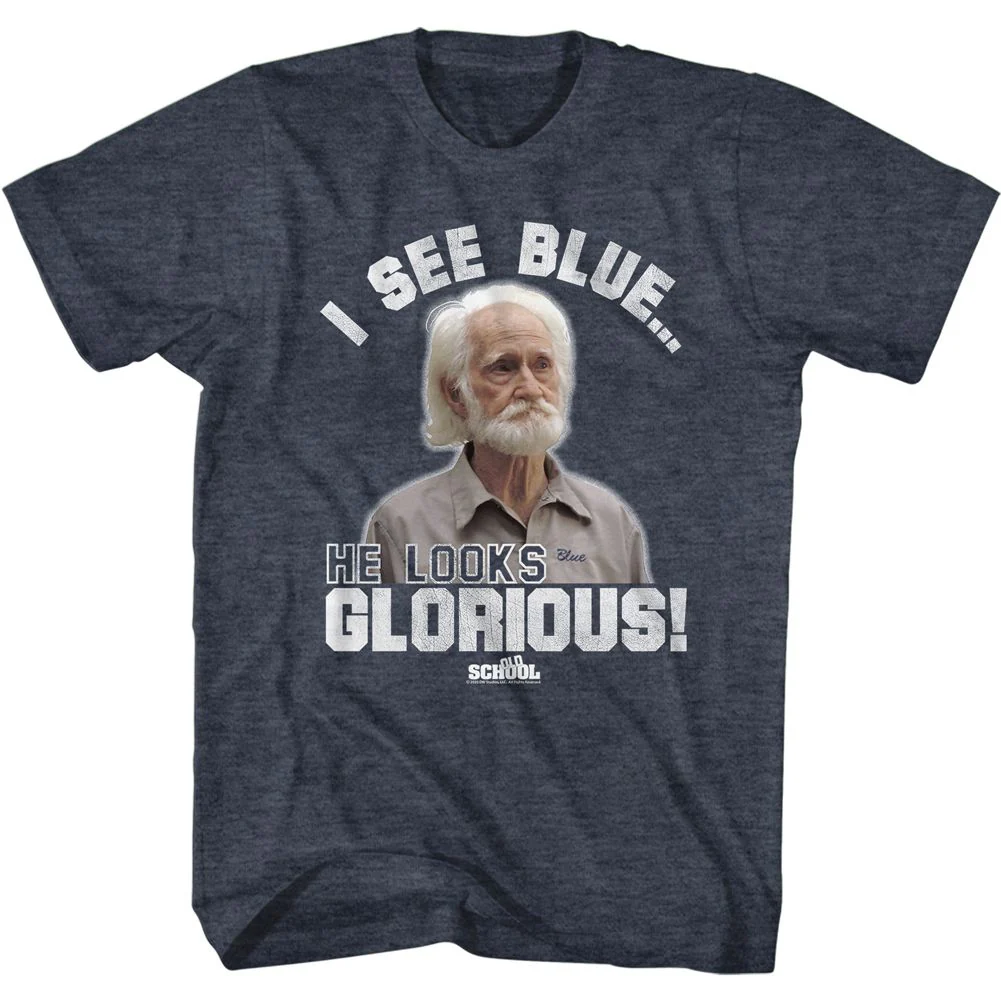 Unisex Adult T-shirt Rockinstone Old School Movie Glorious Heather Navy Sizexxl