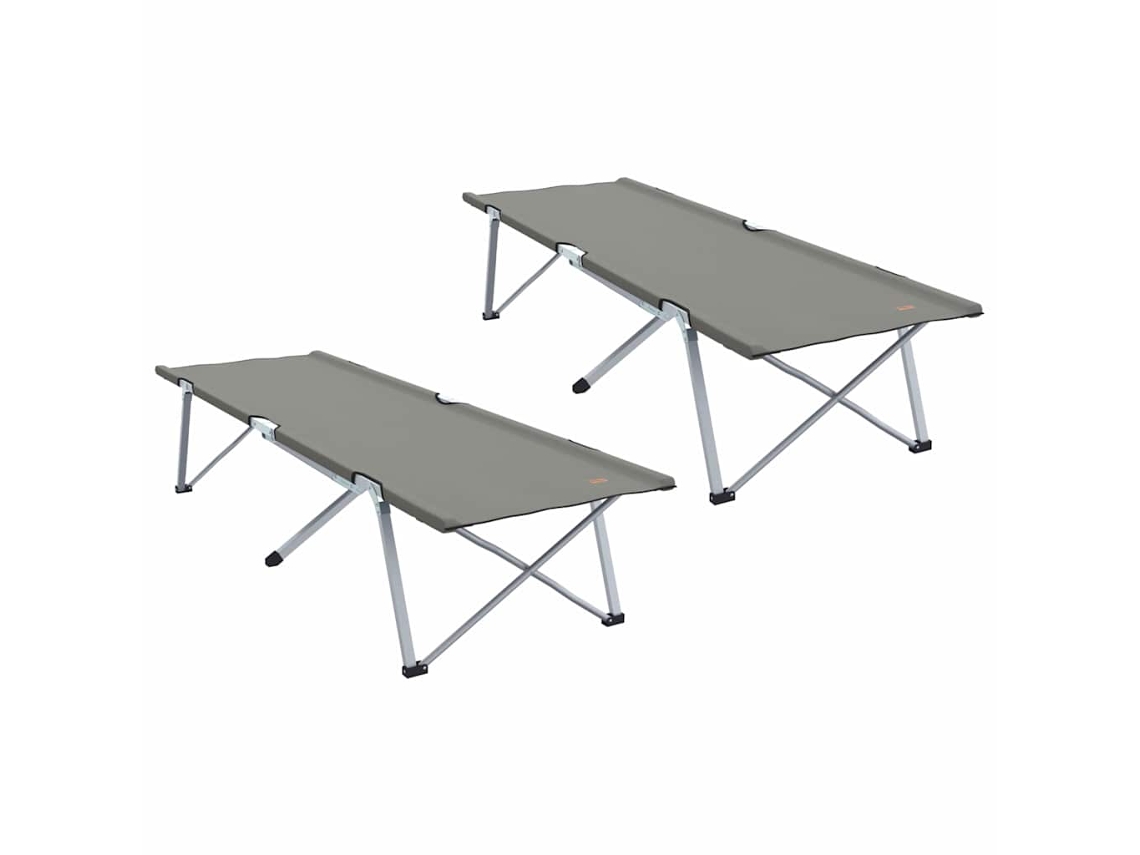 Conjunto 2 Cama De Camping Dobrável Vidaxl Cinzento Oxford (194 X 62,5 X 42,5 Cm)