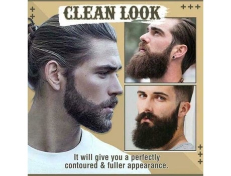 Kit de recarga de lápis de barba 2 em 1 para homens, ponta de quatro pontas, à prova dágua, à prova de suor, preto LESHP