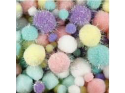 Conjunto De 400 Pompons Da Creativ Company Em Tons Pastel.