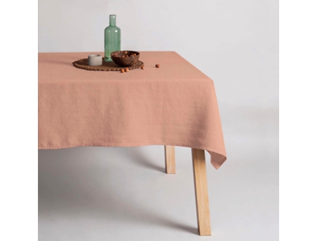 Toalha de Mesa BELUM impermeável resistente a manchas Linho 100% Dustypink (350x150 cm)