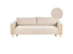 Sofá Cambalhota Estofado BELIANI Kvam de Bouclé Creme Claro 200x147
