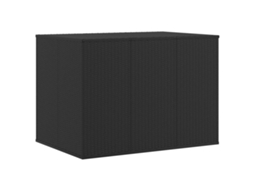 Vidaxl Caixa Para Almofadões De Jardim 145x100x103 Cm Vime Pe Preto