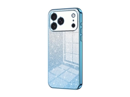 Capa Para Iphone 17 Pro - Glitter Degradê - Acabamento Eletroplaqueado