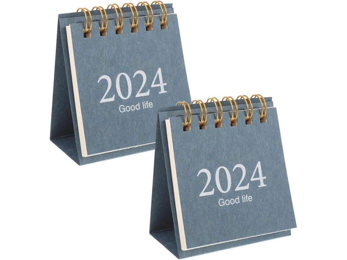 Conjunto De 2 Calendários Mesa Pequenos Com Suportes Resistentes.