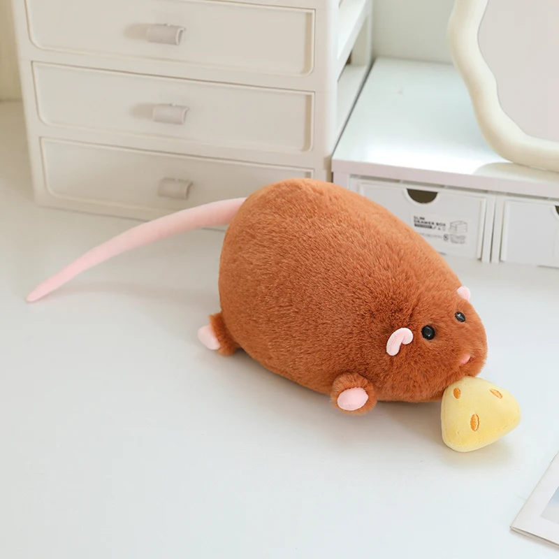 Lindo e Adorável Brinquedo de Pelúcia de um Ratinho Roubando Queijo. MDUG (laranja, 90cm)