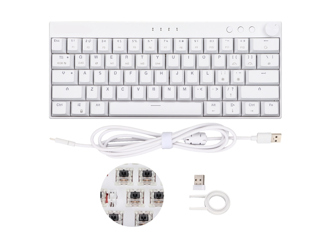 Teclado Mecânico LAXISCREED Tri mode 61 Teclas Rgb