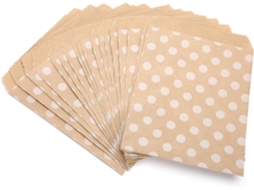 25 Sacos De Papel Kraft Para Lanches, Resistentes E Dobráveis, Na Cor