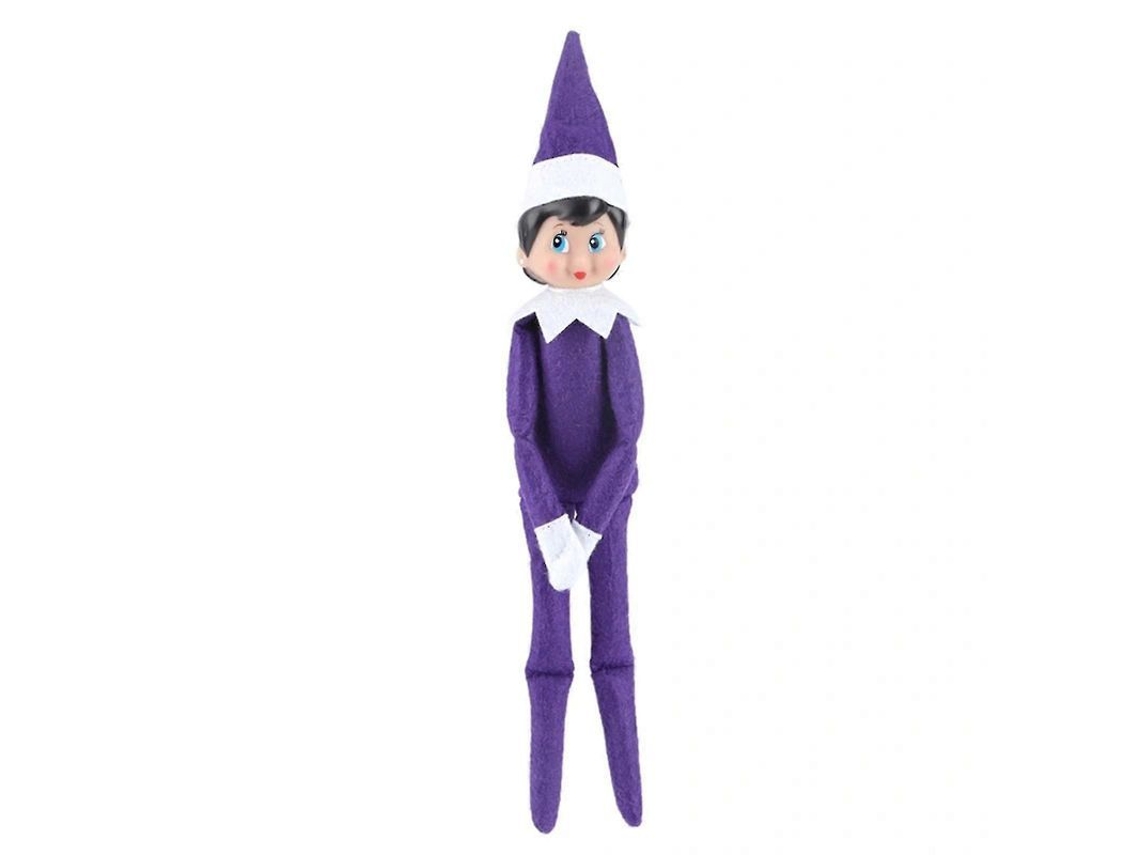 Muñeca Elfo De Natal Com Chapéu Decoração De Festa Presente Aniversário Novidade Material De Alta Qualidade 37cm Violeta Escuro