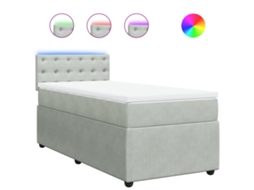 Box Spring Bed, Box Spring Beds Vidaxl Cinzeto Veludo (90 X 190 Cm)